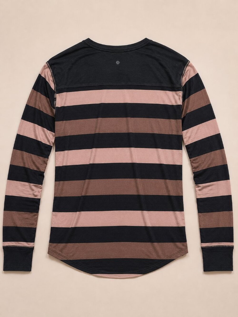 Lululemon Men’s Striped Long Sleeve Running Tee Shirt Large Athletic - Picture 3 of 3